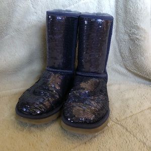 Short Blue Sparkle UGG Boots